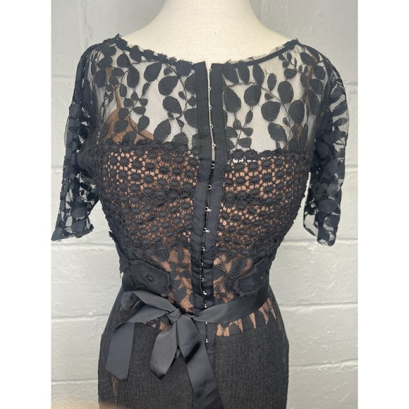 Anthropologie Beguile by Byron Lars Carissima Dress sz 4 Sheath Black Dark Fairy - Picture 2 of 9